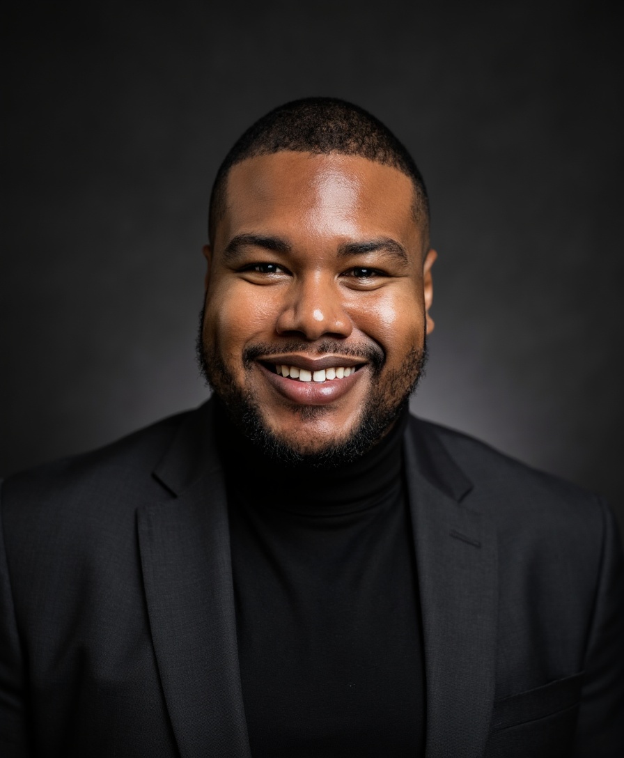 James Hollywood III, founder of GOD DID IT CLOTHING CO., photographed against a dark backdrop