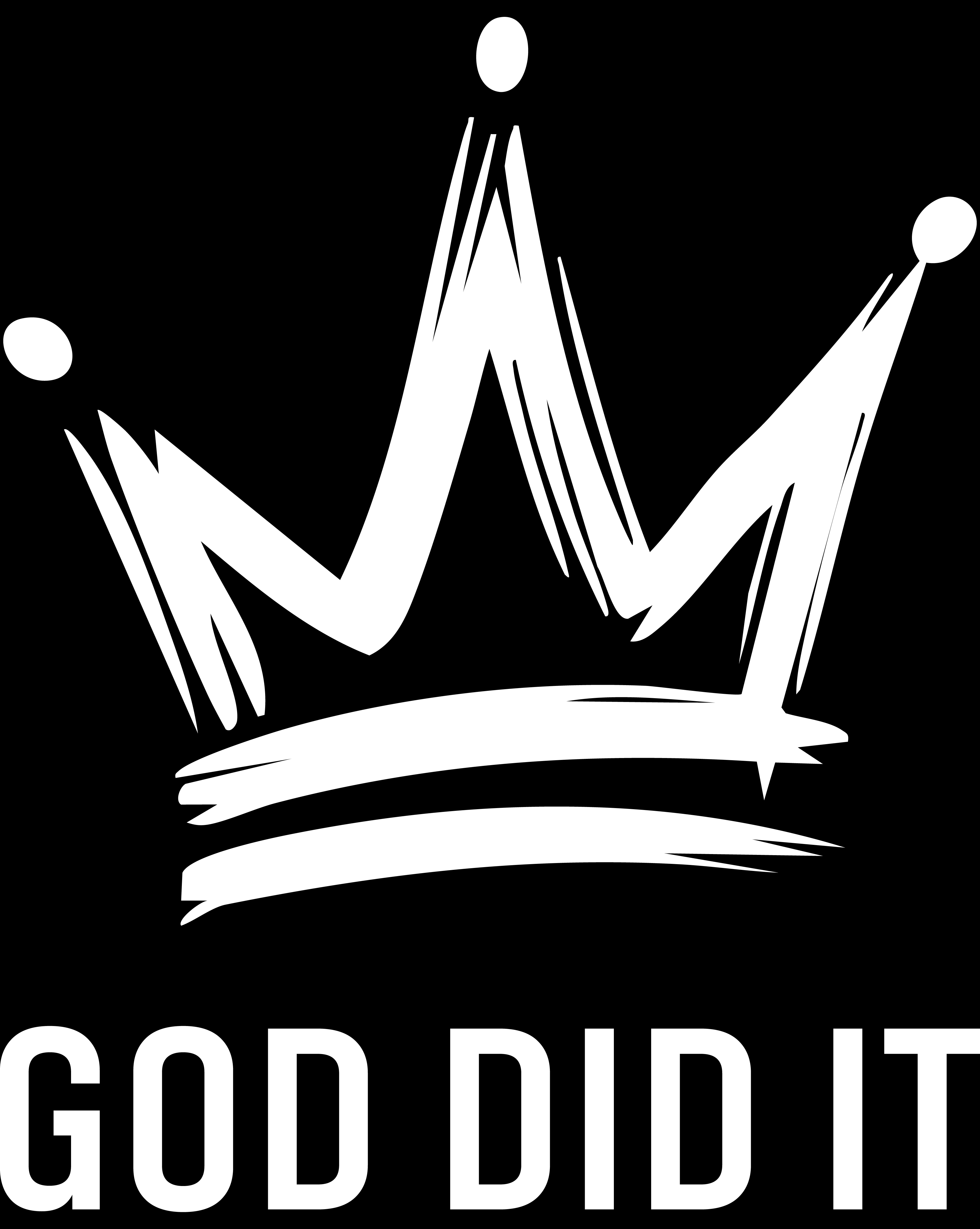 GOD DID IT CLOTHING gold script logo — glory belongs to God